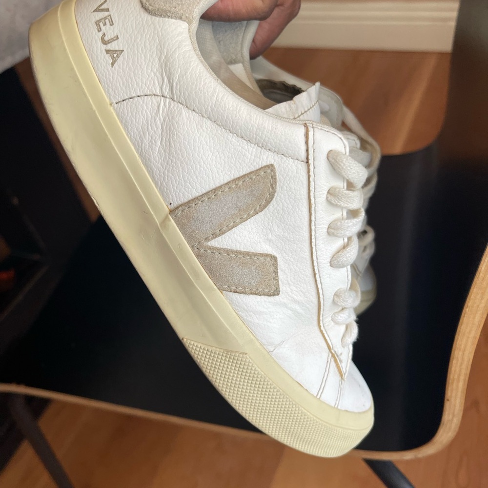 Veja Cream and White Casual Sneakers